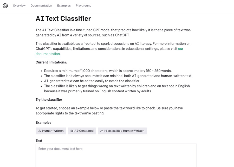 AI Detector by OpenAI